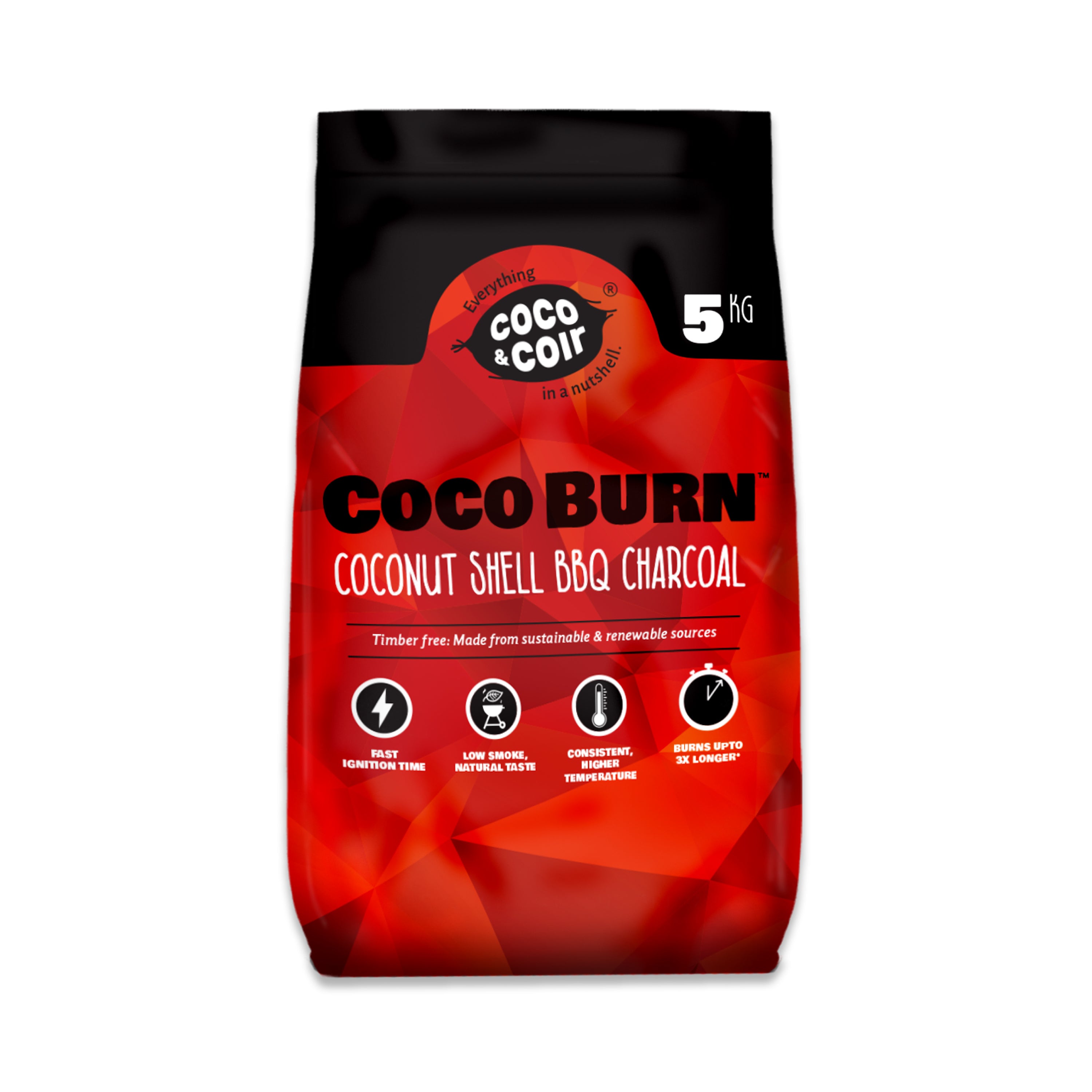 COCO & COIR Natural BBQ Charcoal | Coconut Shell Briquettes | Perfect for Outdoor Barbecues | Long Burn | 100% Natural