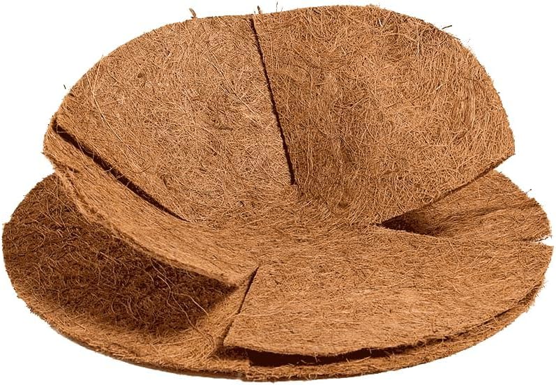 COCO & COIR Flat Basket Liner| Flat Coco Fibre Replacement Liner for Plants Wall Baskets (Round)