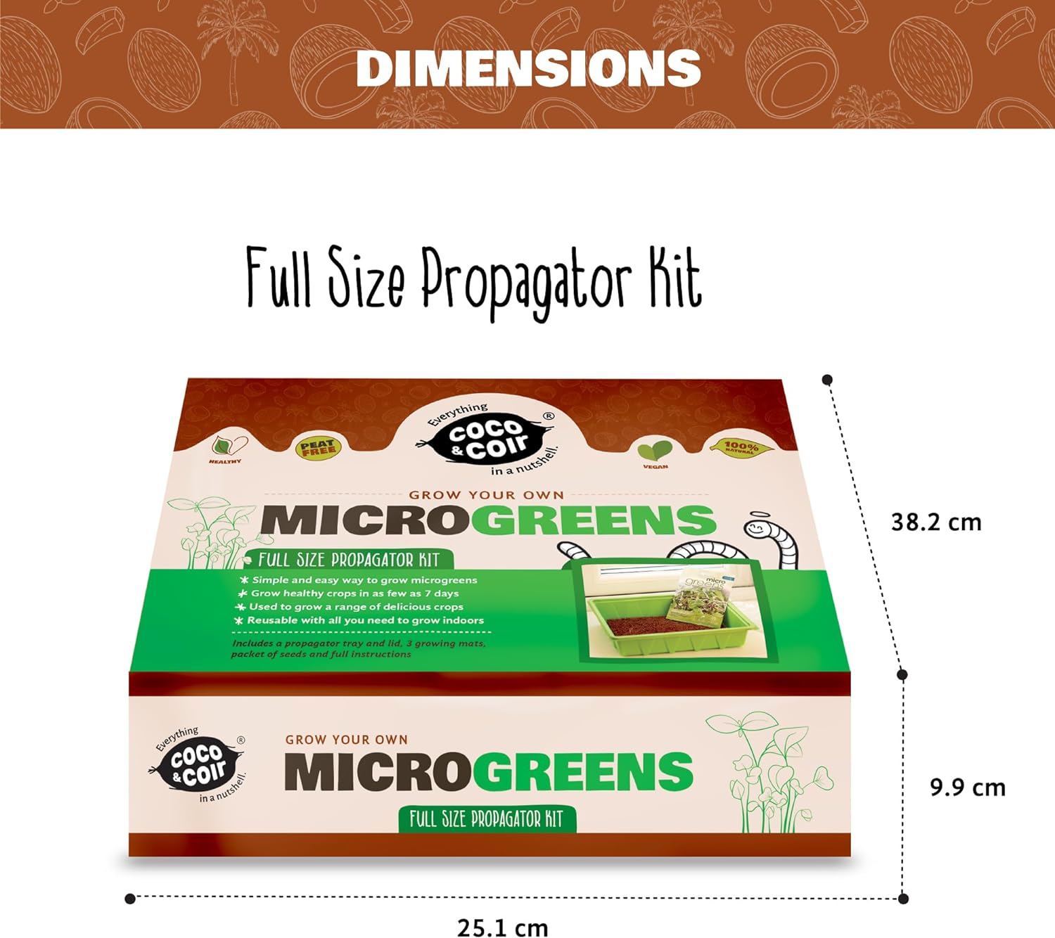 Grow Your Own Microgreens Kit | Sprouting Seeds Beginners Gardening Gift Set | Easy-to-Grow Vegetables and Herbs | Harvest in up to 2 Weeks. Seeds Included