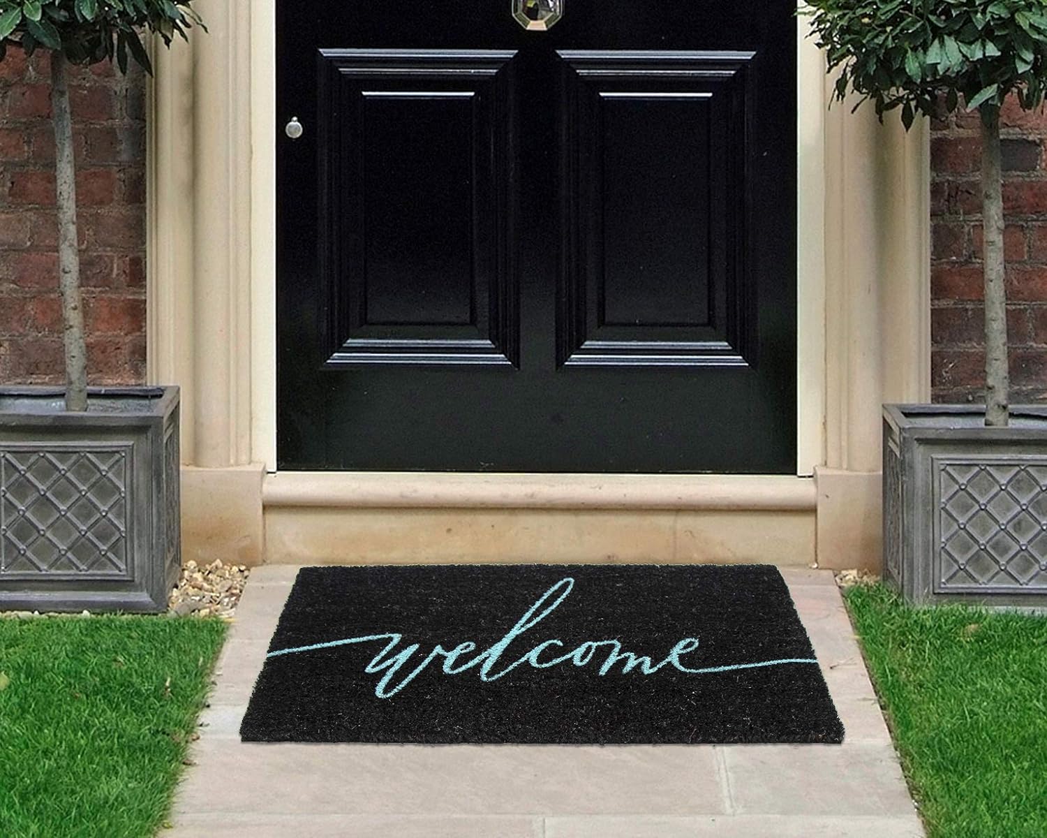 Coco&Coir Natural Coir | Non-Slip | Thick Coir | Premium Quality | Rubber Backed | Eco-Friendly | Indoor | Outdoor | Heavy Duty | Entrance Door (Neon Life)