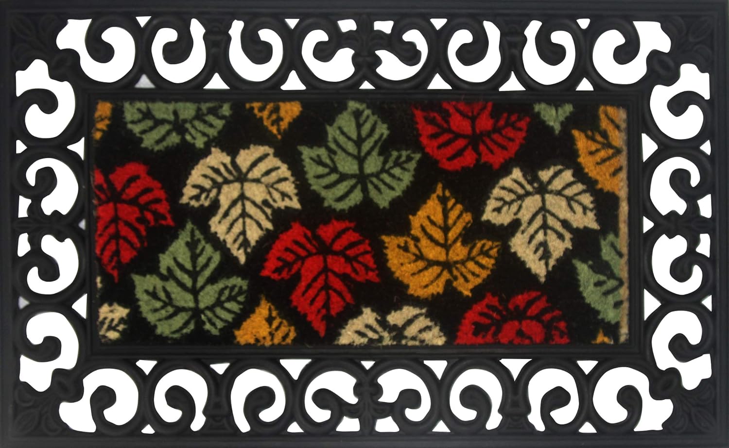 Coco&Coir TWO-in-ONE Coir doormat | Rubber base + 2 insert mats | Swappable | Premium Quality | Eco-Friendly | Outdoor | Heavy Duty | Entrance Door Mat | 45 x 75 cm (Two in one)