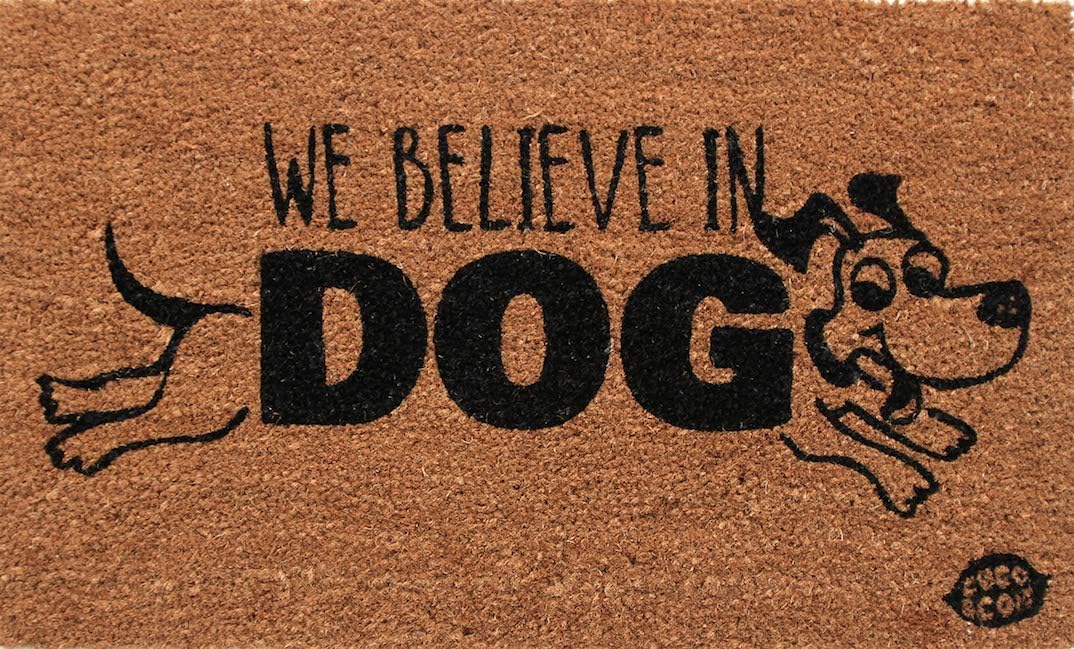 Coco&Coir Door Mat | Non-Slip | Thick Coir | Premium Quality | Rubber Backed | Eco-Friendly | Indoor | Outdoor | Heavy Duty | Puppy, Dog, Pet Themed | Entrance Door Mat (Puppy Love)
