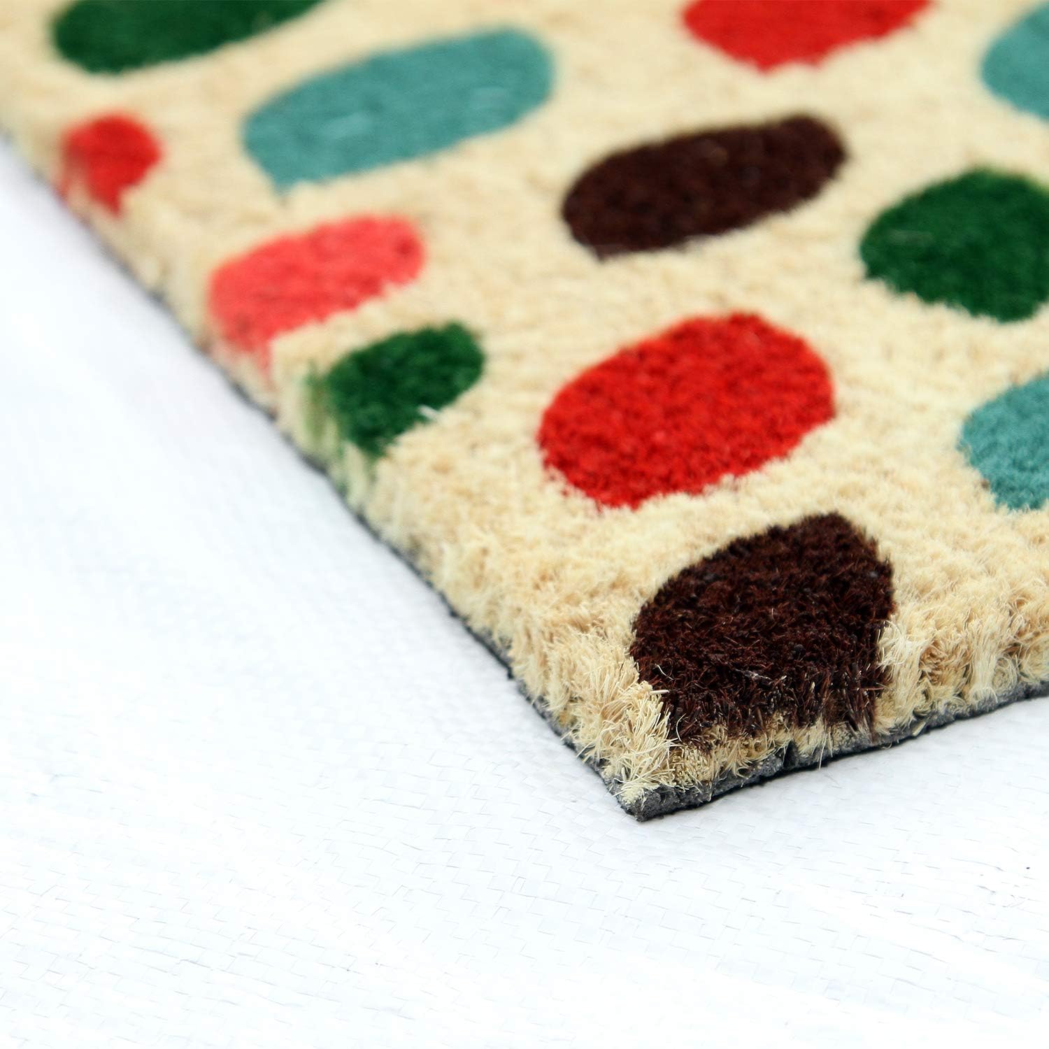 Coco&Coir Natural Coir | Non-Slip | Thick Coir | Premium Quality | Rubber Backed | Eco-Friendly | Indoor | Outdoor | Leaves Themed | Entrance Door Mat (Zen Tree)