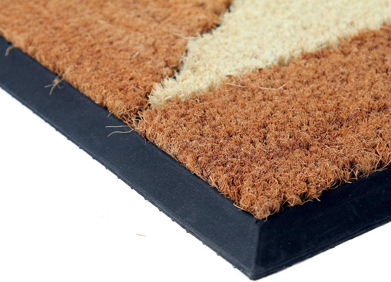 Coco&Coir Door Mat | Natural Coir | Non-Slip | Thick Coir | Premium Quality | Rubber Backed | Eco-Friendly | Indoor | Outdoor | Heavy Duty | Entrance Door Mat | 45 x 75 cm (Indian Star)