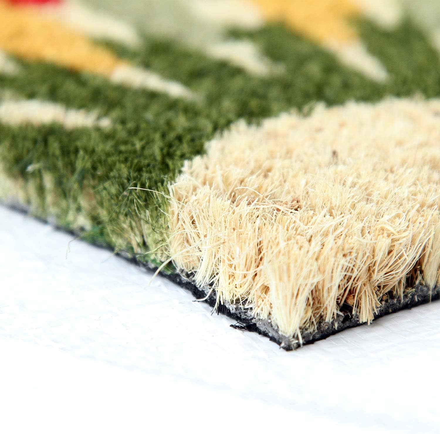 Coco&Coir Door Mats | Non-Slip | Thick Coir | Premium Quality | Rubber Backed | Eco-Friendly | Indoor | Outdoor | Heavy Duty | Flower Series | Door Mat (Indian Bloom)