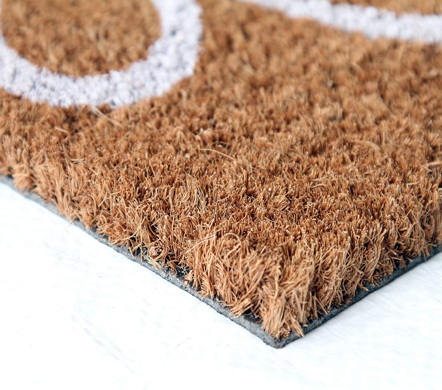 Coco&Coir Door Mats | Natural Coir | Non-Slip | Thick Coir | Premium Quality | Rubber Backed | Eco-Friendly | Indoor | Outdoor | Heavy Duty | Entrance Door Mat (Bloom three)