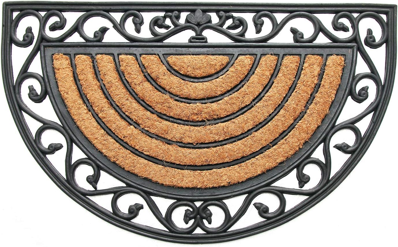 Coco&Coir Door Mat | Non-Slip | Thick Coir | Premium Quality | Rubber Backed | Eco-Friendly | Indoor | Outdoor | Heavy Duty | Entrance Door Mat | 45 x 75 cm (The Peasant Arc)