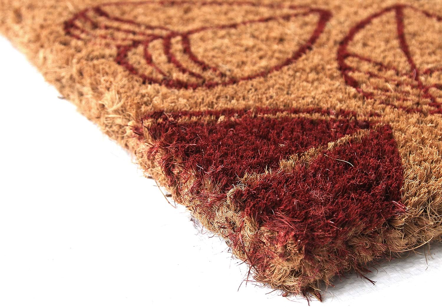 Coco&Coir Natural Coir | Thick Coir | Premium Quality | Eco-Friendly | Indoor | Outdoor | Entrance | Leaves series | 100% Coir Door Mat | 45 x 75 cm (Graceful Leaves)