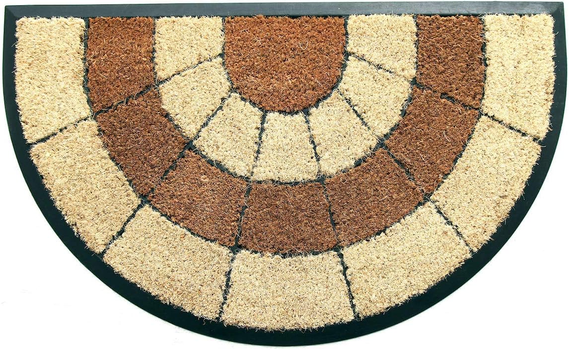 Coco&Coir Door Mat | Natural Coir | Printed | Shaped| Latex Backed Door Mat (Sunrise Cluster)
