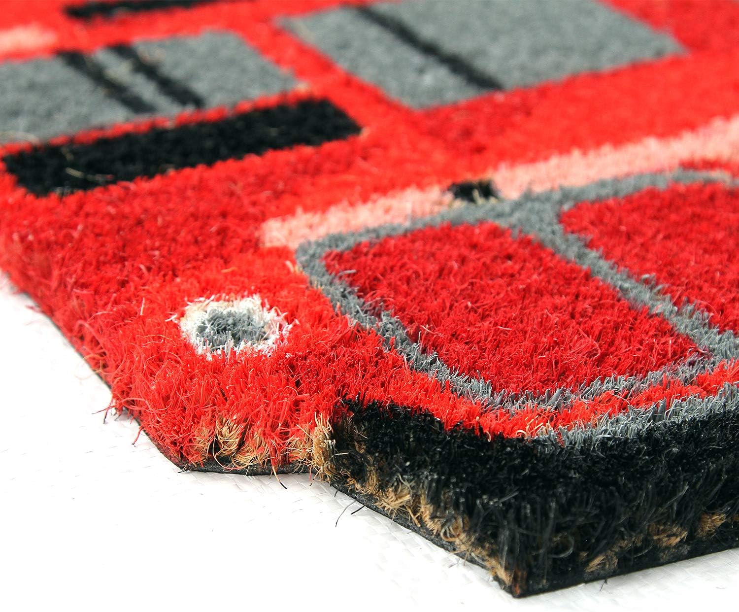 Coco&Coir Fancy | Natural Coir | Printed | Shaped| Latex Backed Door Mat (The Routemaster)