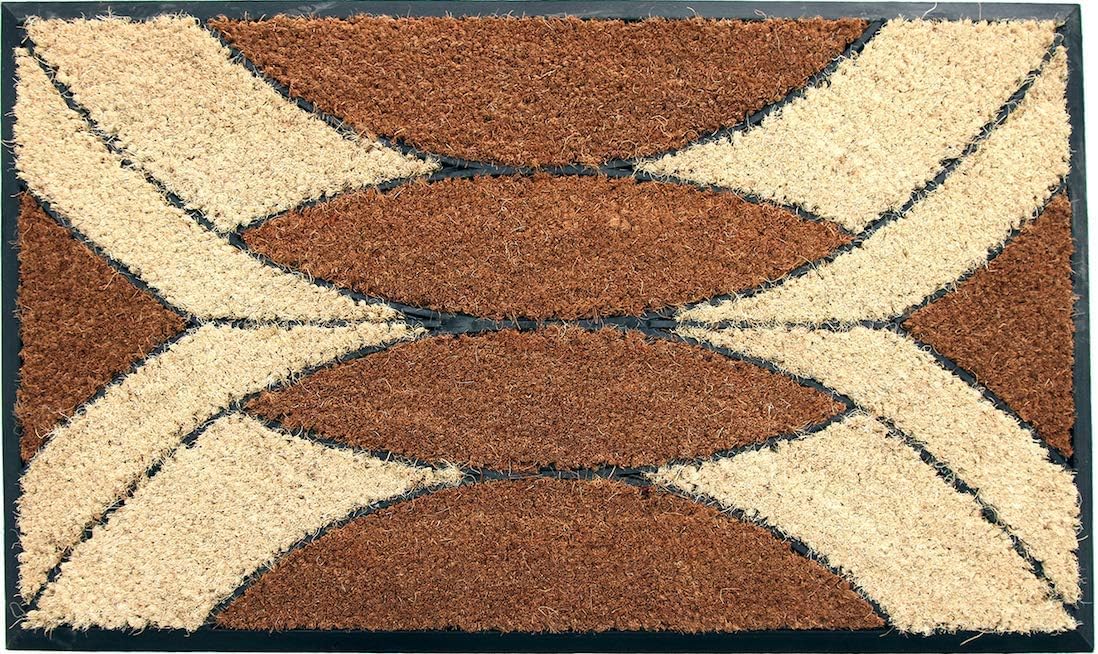 Coco&Coir Natural Coir | Non-Slip | Thick Coir | Premium Quality | Rubber Backed | Eco-Friendly | Indoor | Outdoor | Heavy Duty | Entrance Door Mat | 45 x 75 cm (Palm Cluster)