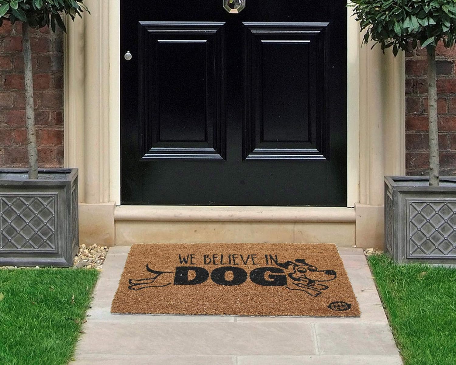 Coco&Coir Door Mat | Non-Slip | Thick Coir | Premium Quality | Rubber Backed | Eco-Friendly | Indoor | Outdoor | Heavy Duty | Puppy, Dog, Pet Themed | Entrance Door Mat (Puppy Love)