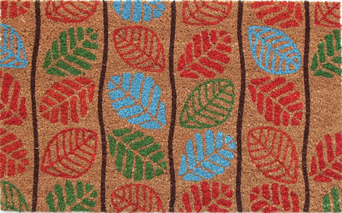 Coco&Coir Door Mat | Non-Slip | Thick Coir | Premium Quality | Rubber Backed | Eco-Friendly | Indoor | Outdoor | Heavy Duty | Leaves Themed | Entrance Door Mat (Early Leaves)