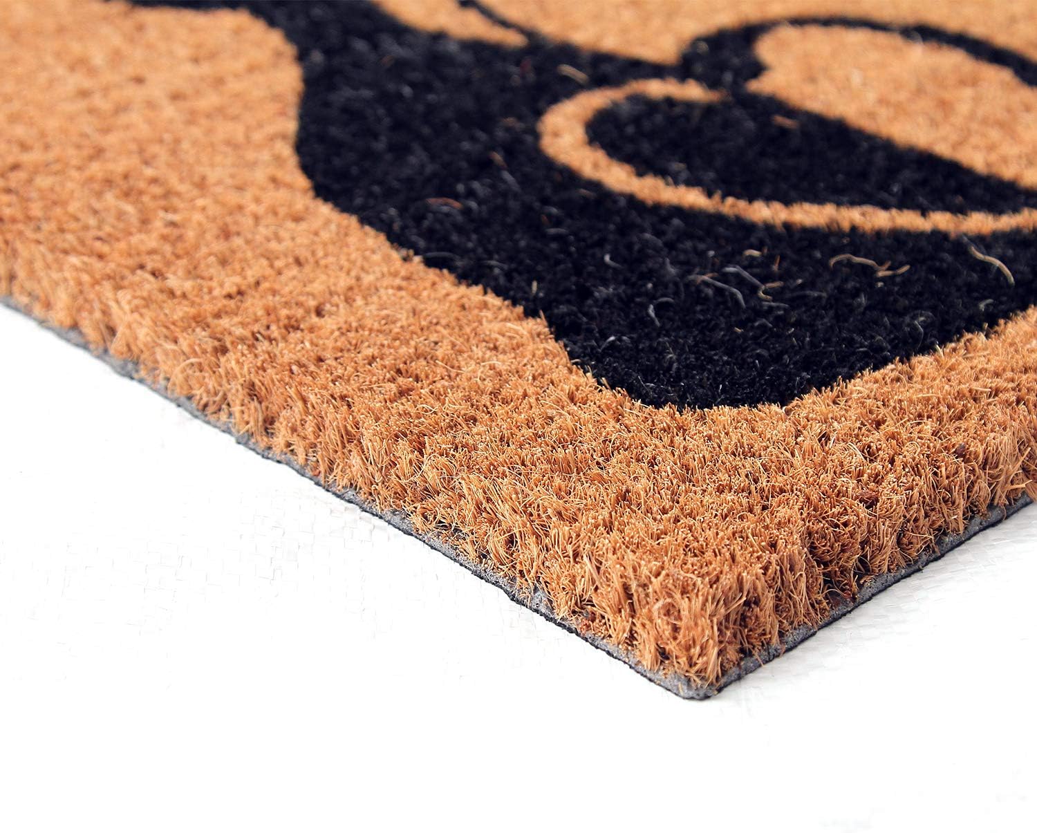 Coco&Coir Door Mat | Non-Slip | Thick Coir | Premium Quality | Rubber Backed | Eco-Friendly | Indoor | Outdoor | Heavy Duty | Pet Series | Cat Design | Door Mat (Meow Romance)