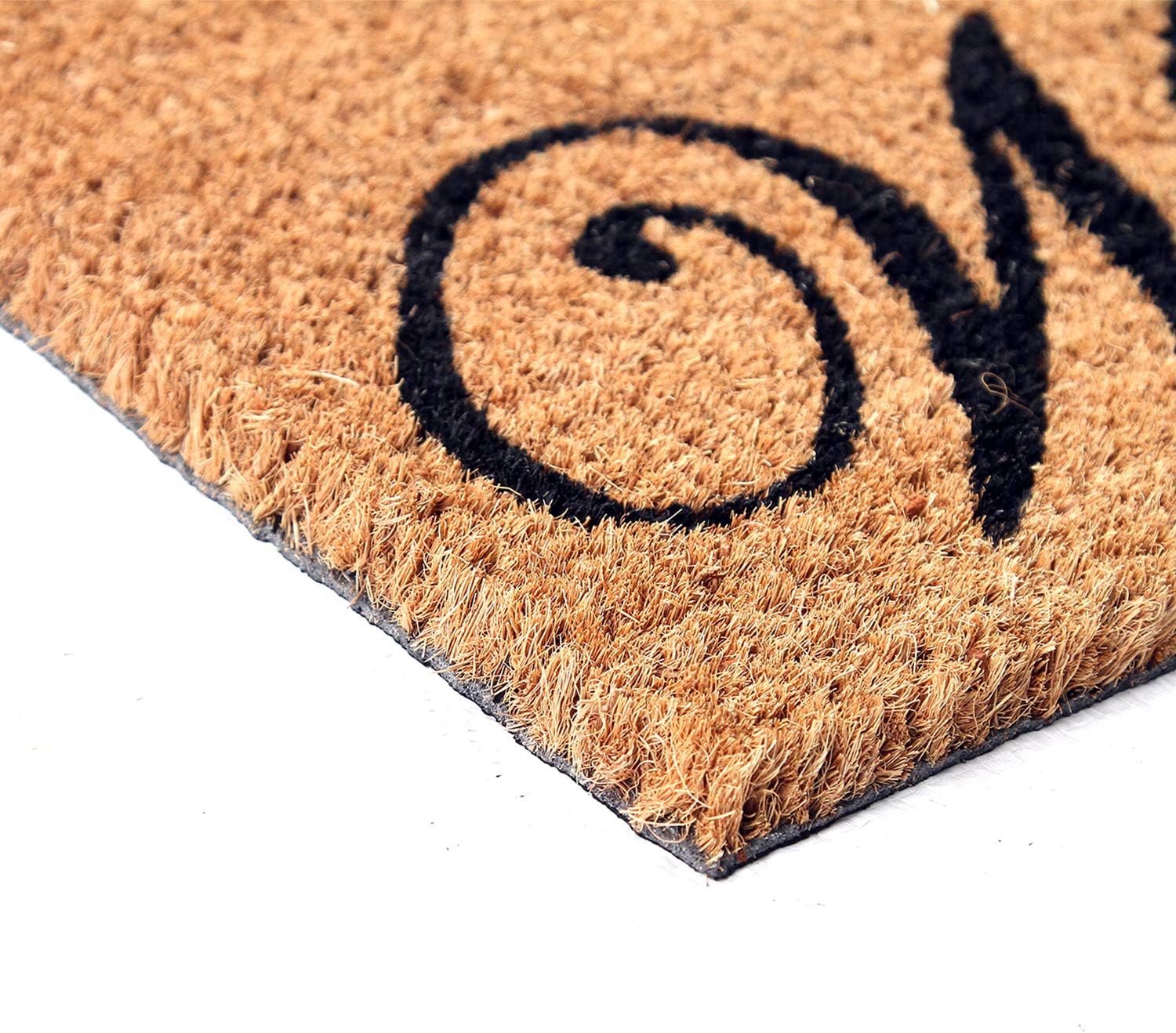 Coco & Coir Door Mats Indoor/Outdoor | Non Slip Bold Poppy Design Welcome Entrance Mat (Poppy Nectar)