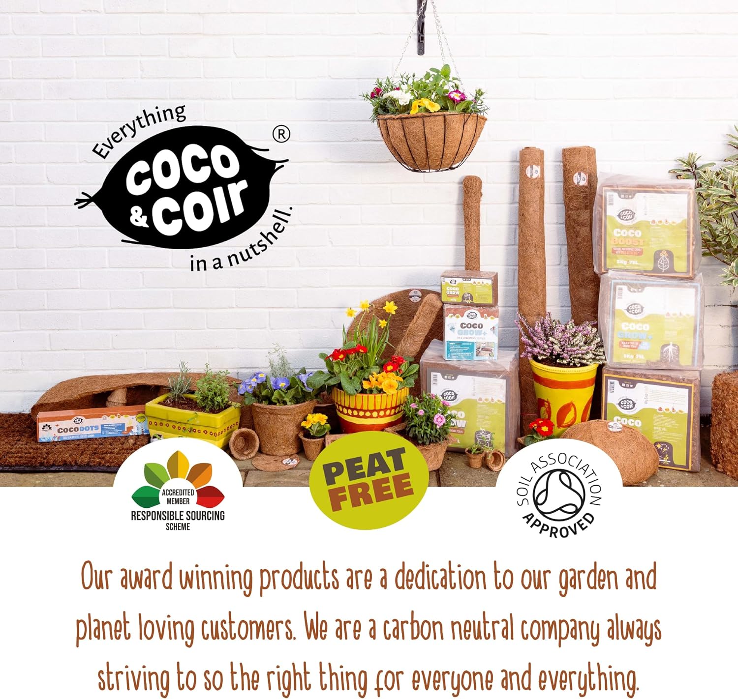 COCO & COIR Trough Liner | Long Coir Liners for Long Planters and Wall Baskets Outdoor