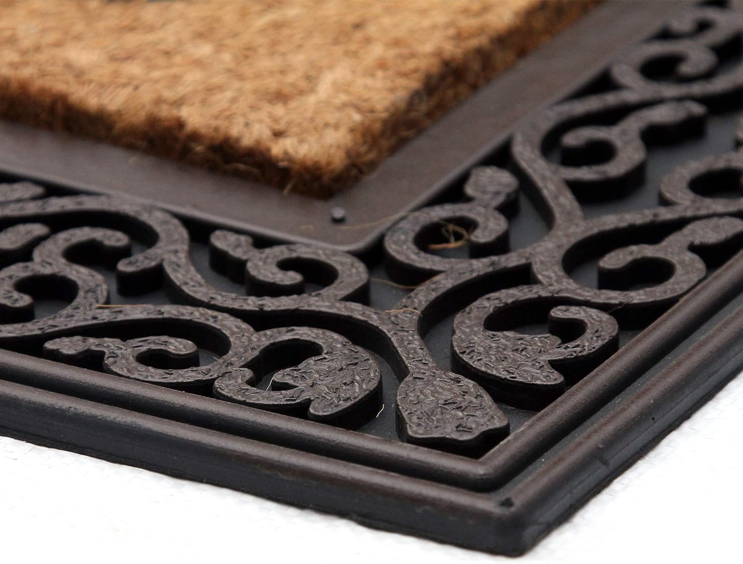 Coco&Coir Door Mat | Non-Slip | Thick Coir | Premium Quality | Rubber Backed | Eco-Friendly | Indoor | Outdoor | Heavy Duty | Entrance Door Mat (Redrust Welcome)
