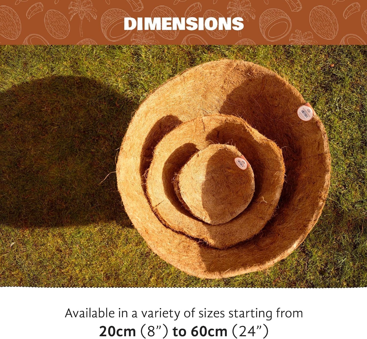 COCO & COIR Hanging Basket Liner | Coco Fibre Replacement Liners for Wall Baskets