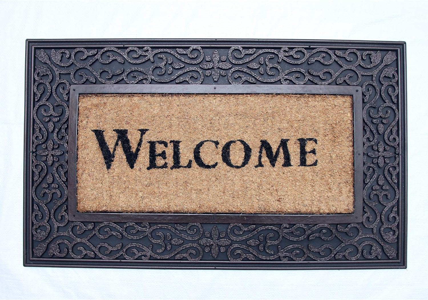 Coco&Coir Door Mat | Non-Slip | Thick Coir | Premium Quality | Rubber Backed | Eco-Friendly | Indoor | Outdoor | Heavy Duty | Entrance Door Mat (Redrust Welcome)