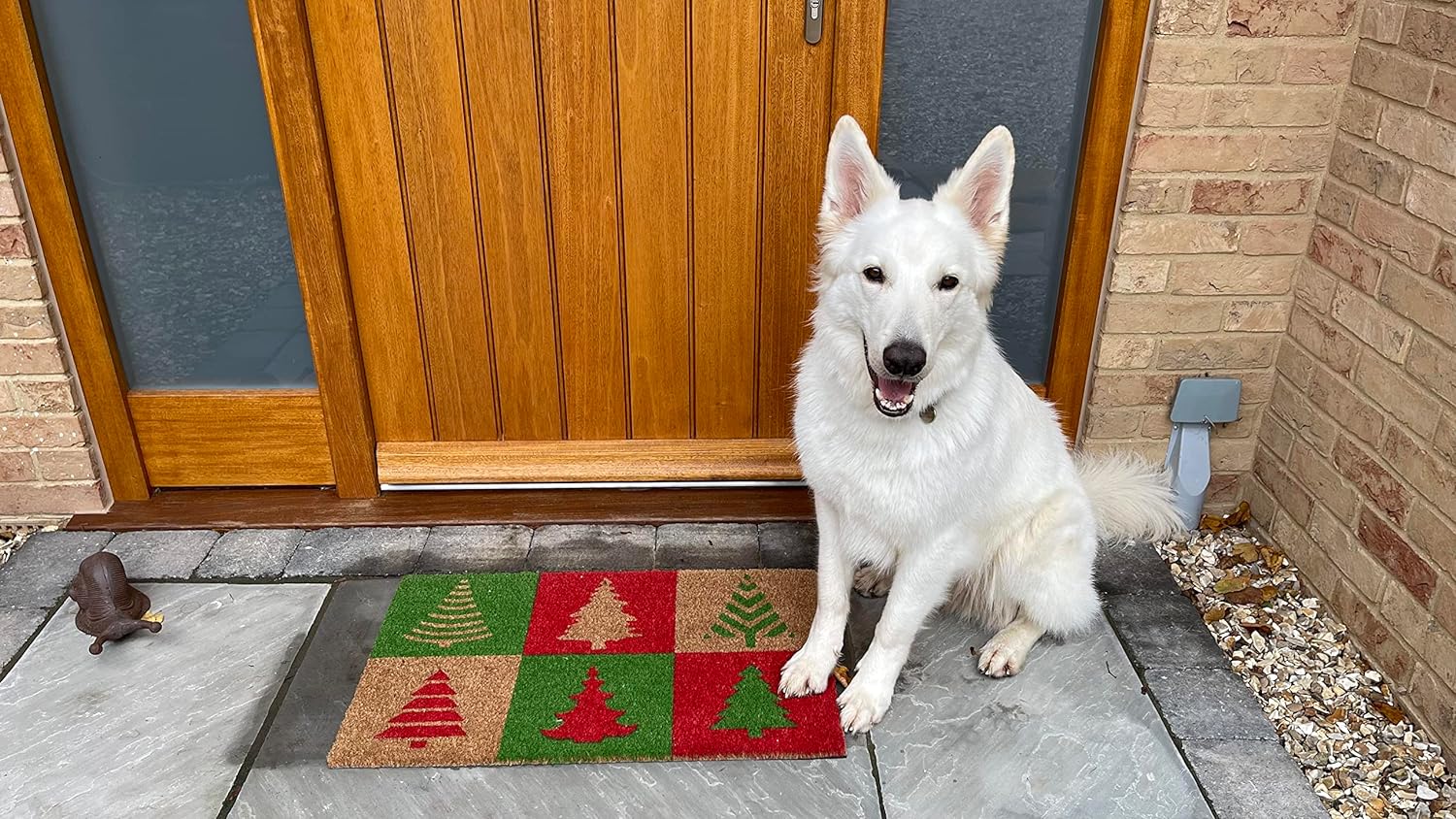 Coco&Coir Door Mat | Non-Slip | Thick Coir | Premium Quality | Rubber Backed | Eco-Friendly | Indoor | Outdoor | Heavy Duty | Christmas Theme | Xmas Entrance Door Mat (Christmas Tree)