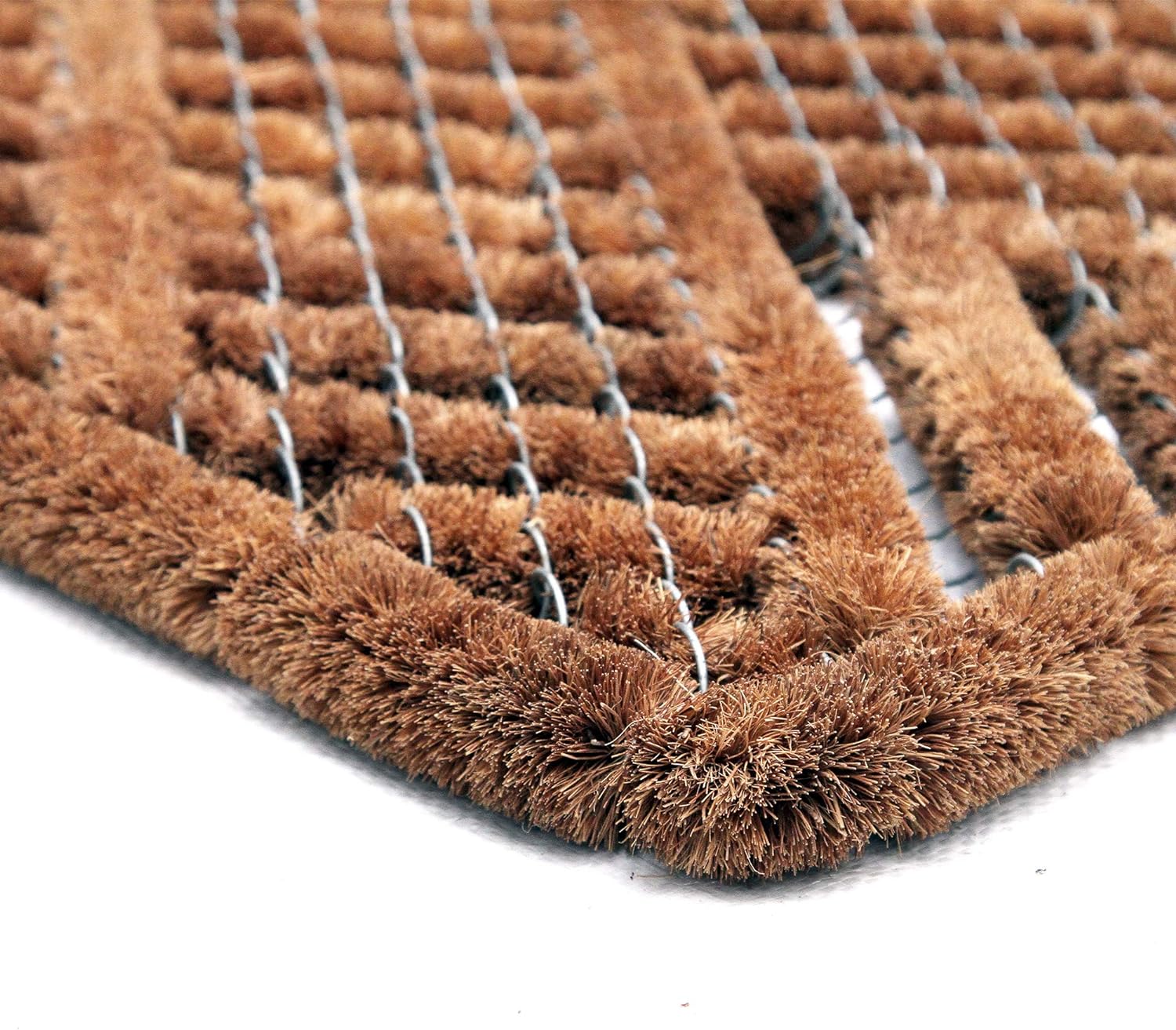 Coco & Coir Door Mat | Outdoor | Weather Proof Front Door Mat | Water Draining Boot Scraper (Iron Heart)