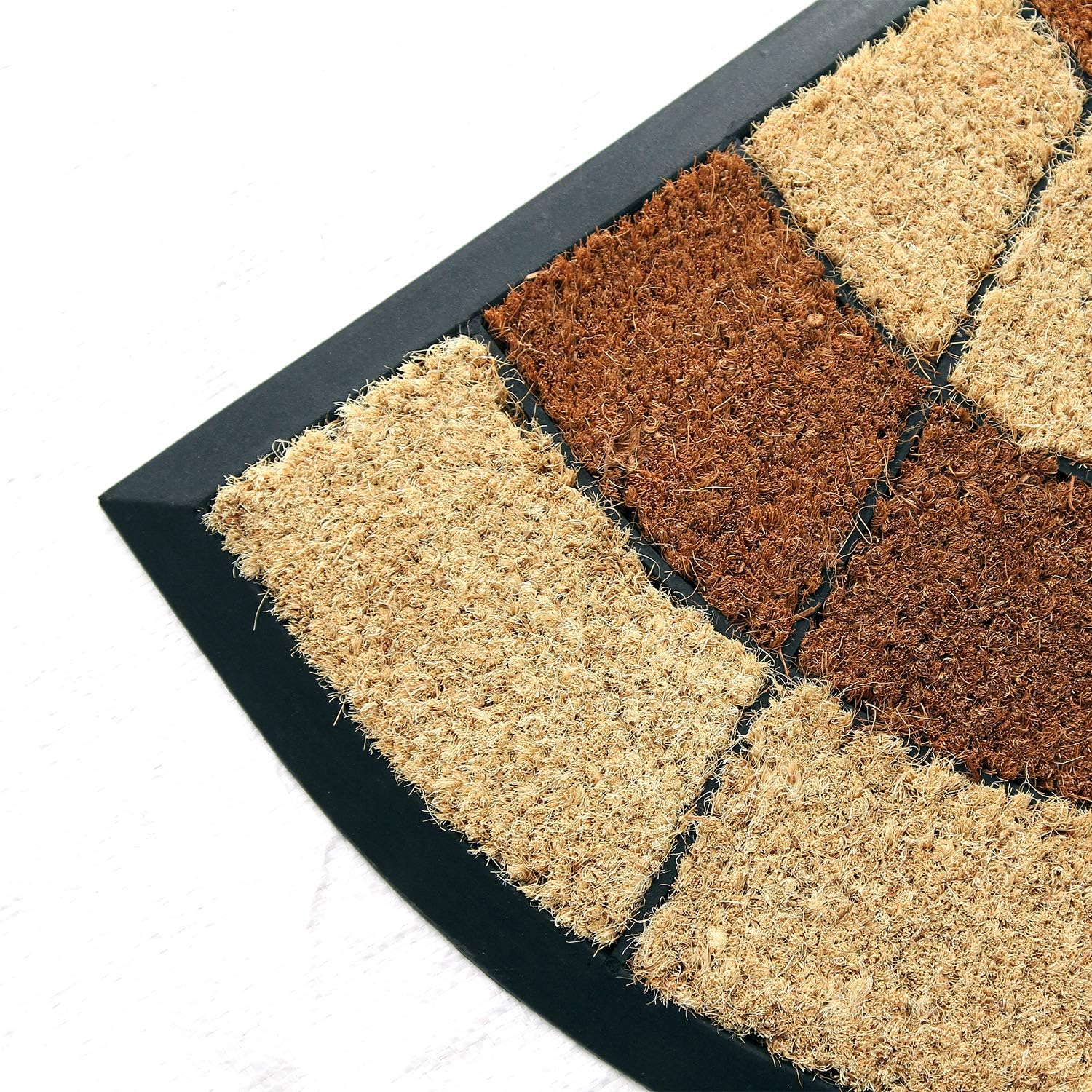 Coco&Coir Door Mat | Natural Coir | Printed | Shaped| Latex Backed Door Mat (Sunrise Cluster)