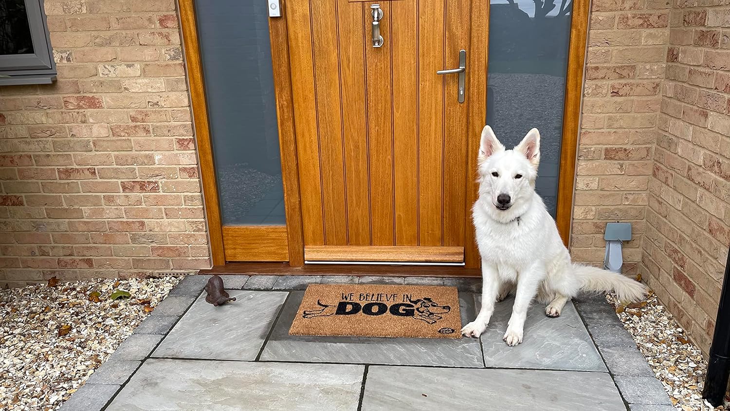 Coco&Coir Natural Coir | Non-Slip | Thick Coir | Premium Quality | Rubber Backed | Eco-Friendly | Indoor | Outdoor | Pet series | Dog, Puppy | Entrance Door Mat (Dog Love)