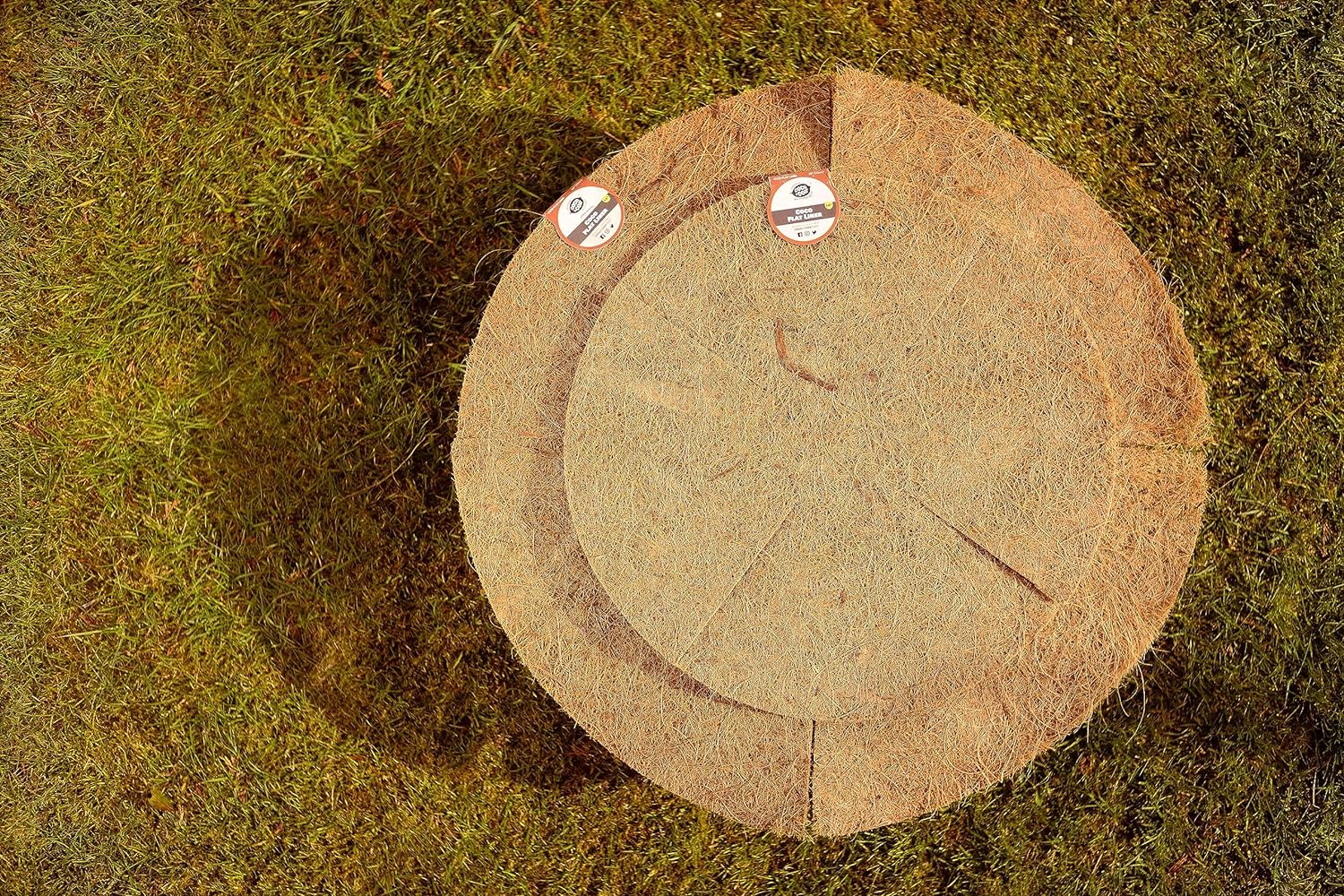 COCO & COIR Flat Basket Liner| Flat Coco Fibre Replacement Liner for Plants Wall Baskets (Round)