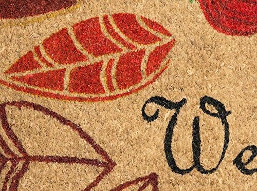 Coco&Coir Natural Coir | Thick Coir | Premium Quality | Eco-Friendly | Indoor | Outdoor | Entrance | Leaves series | 100% Coir Door Mat | 45 x 75 cm (Graceful Leaves)