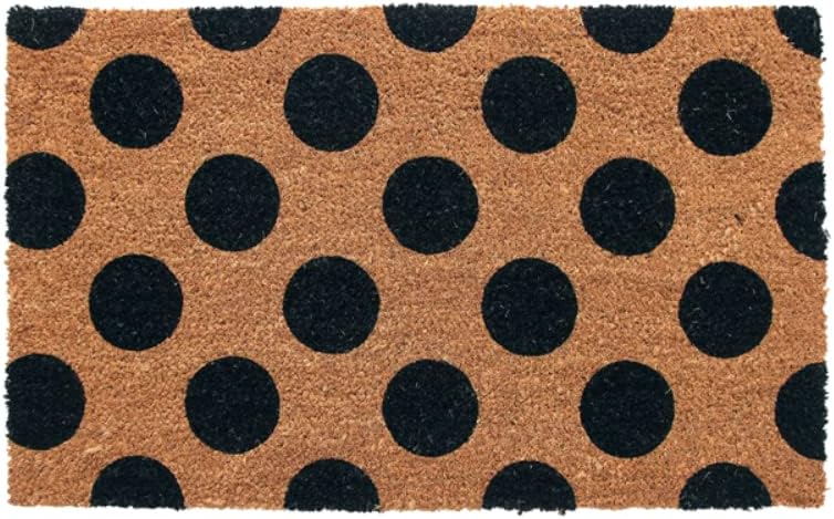 Coco & Coir Door Mat Indoor/Outdoor | Non Slip Abstract Design Entrance Welcome Mat (Polka Beauty)