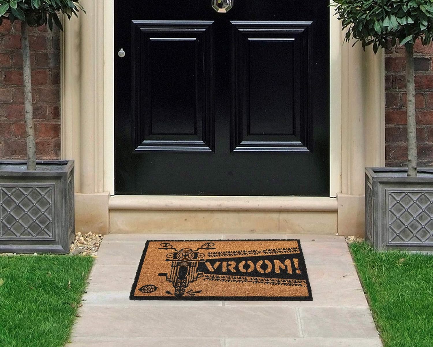 Coco & Coir Door Mats Indoor/Outdoor | Non Slip Lifestyle Entrance Mat (Vroom)