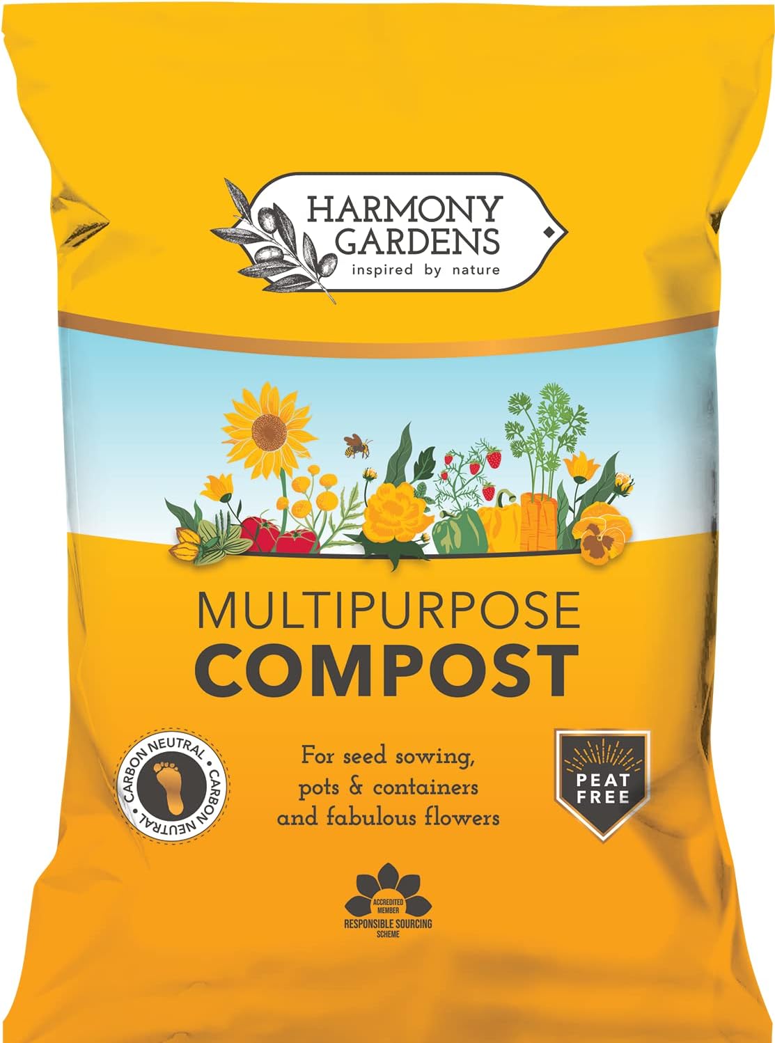 Harmony Gardens Multi Purpose Potting Compost 50L | Nutrient Rich Compost for Plants | All Purpose Seeding Compost Potting Soil Mix for Indoor and Outdoor Plants