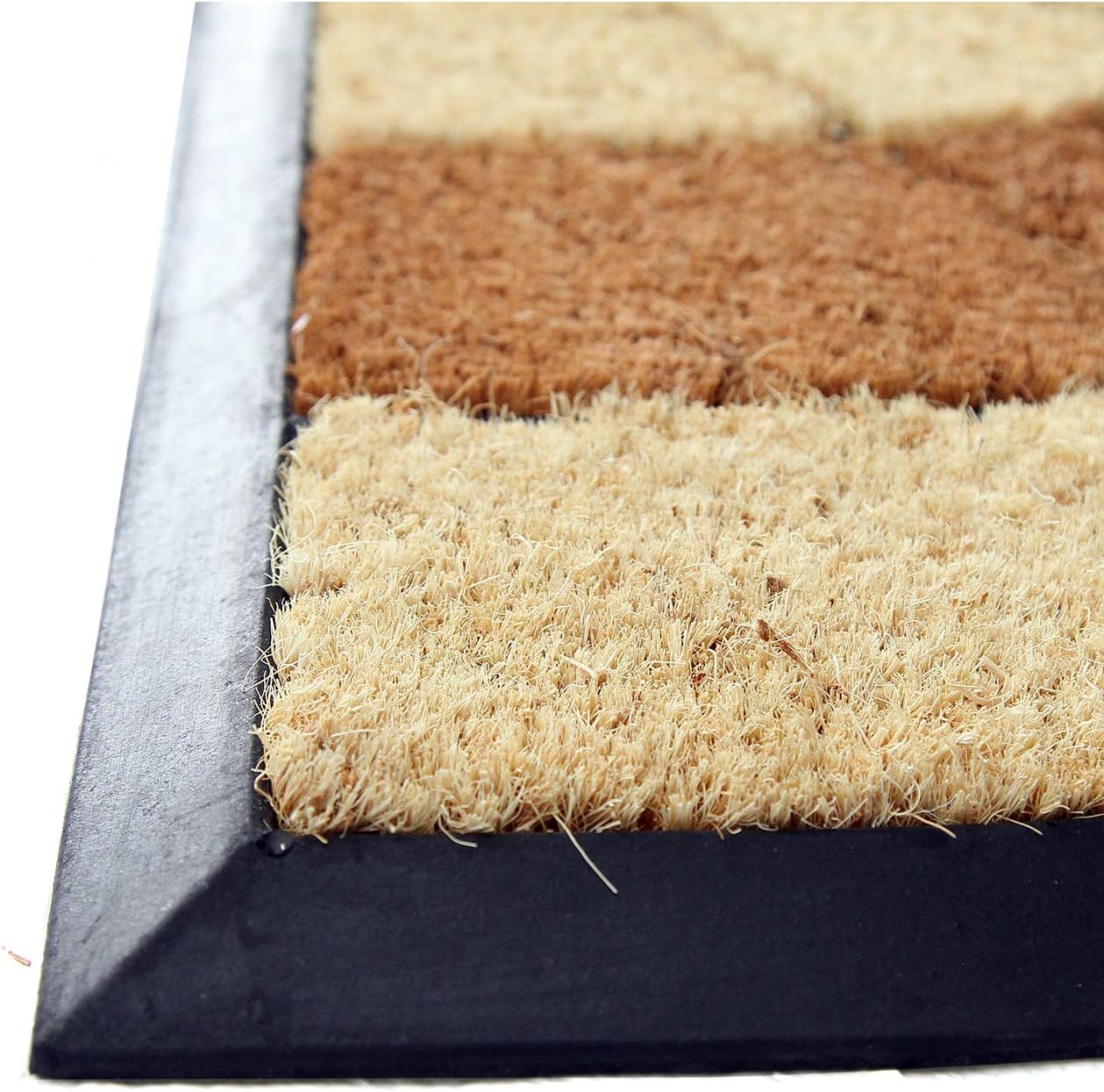 Coco&Coir Door Mat | Natural Coir | Printed | Shaped| Latex Backed Door Mat (Sunrise Cluster)