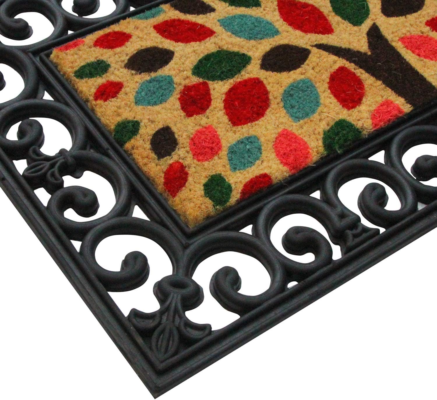 Coco&Coir TWO-in-ONE Coir doormat | Rubber base + 2 insert mats | Swappable | Premium Quality | Eco-Friendly | Outdoor | Heavy Duty | Entrance Door Mat | 45 x 75 cm (Two in one)