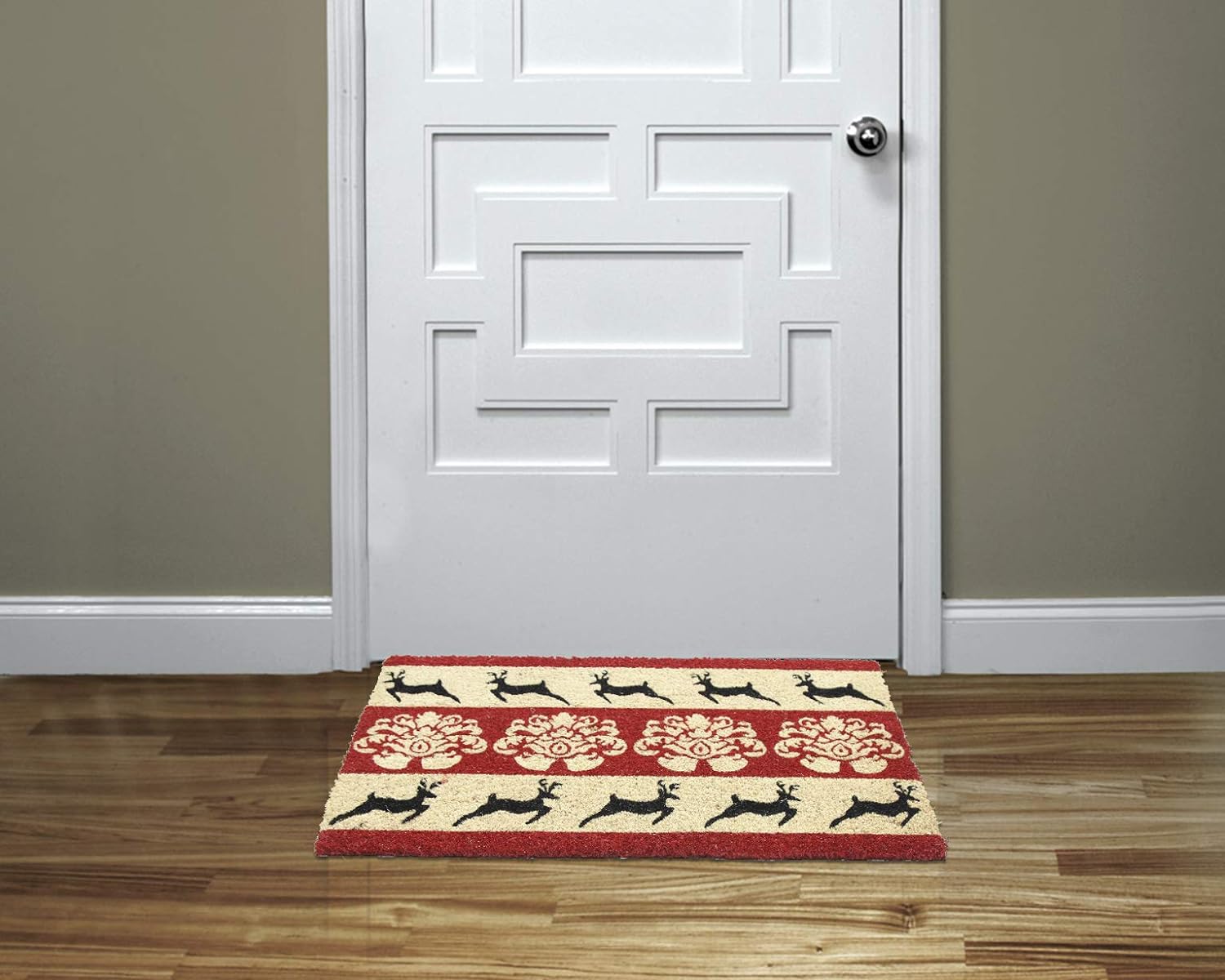 Coco&Coir Door Mat | Non-Slip | Thick Coir | Premium Quality | Rubber Backed | Eco-Friendly | Indoor | Outdoor | Heavy Duty | Christmas Themed | Entrance Door Mat (Vintage Christmas)