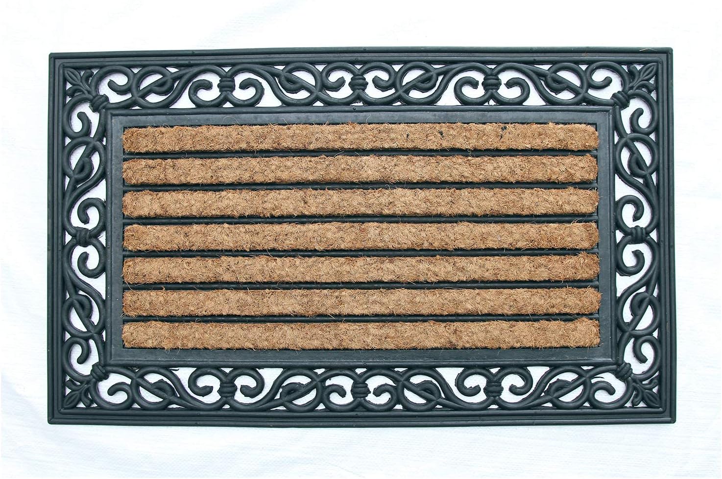 Coco & Coir Door Mat Indoor / Outdoor | 100% Natural Coir Moulded Rubber Eco-friendly Entrance Mat (The Peasant)
