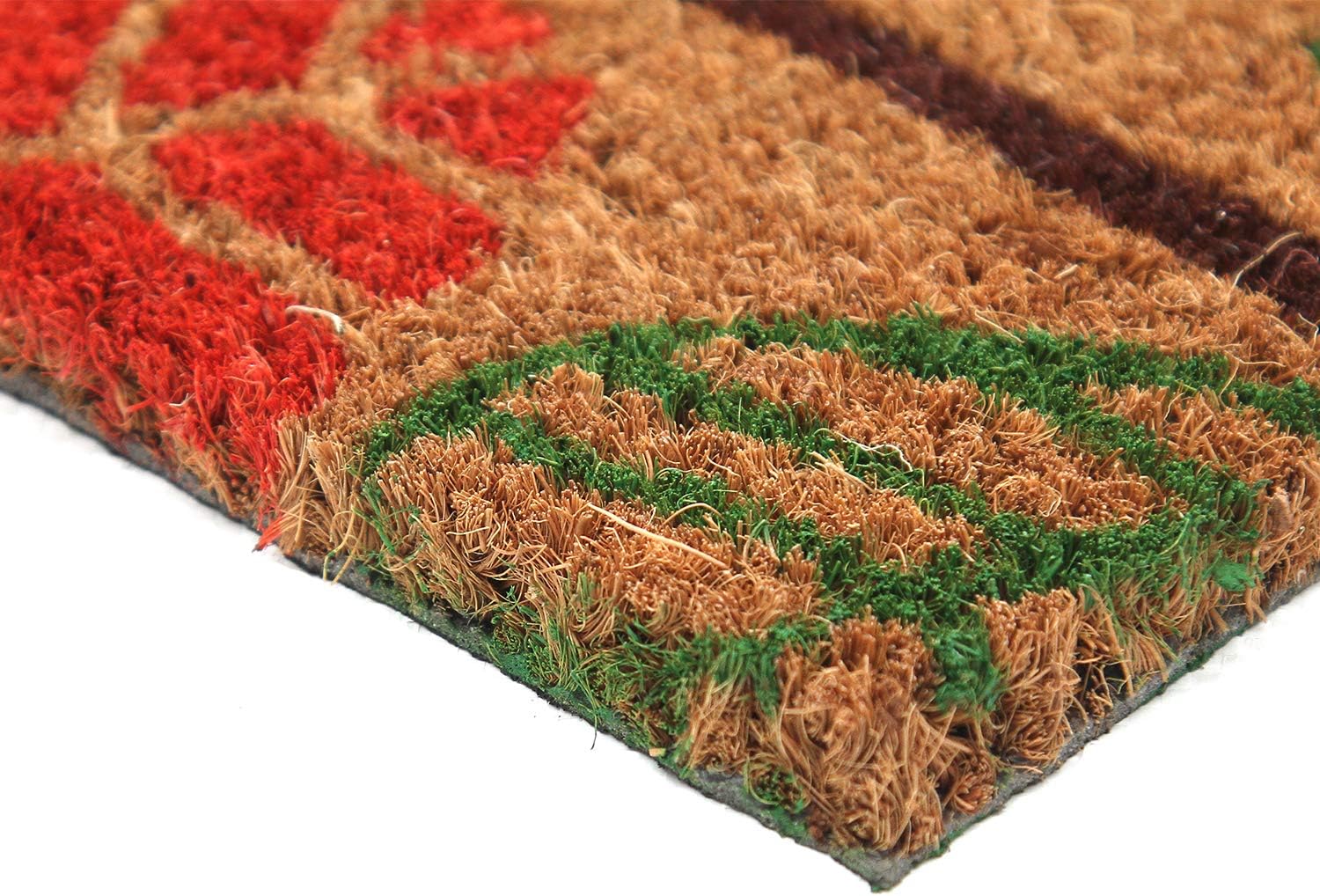 Coco&Coir Door Mat | Non-Slip | Thick Coir | Premium Quality | Rubber Backed | Eco-Friendly | Indoor | Outdoor | Heavy Duty | Leaves Themed | Entrance Door Mat (Early Leaves)