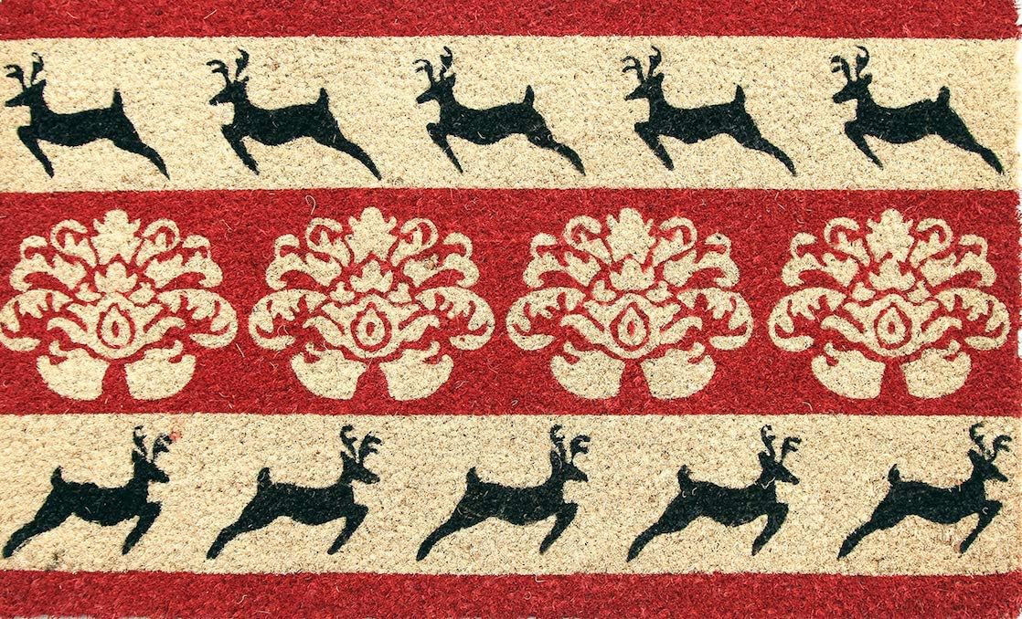 Coco&Coir Door Mat | Non-Slip | Thick Coir | Premium Quality | Rubber Backed | Eco-Friendly | Indoor | Outdoor | Heavy Duty | Christmas Themed | Entrance Door Mat (Vintage Christmas)