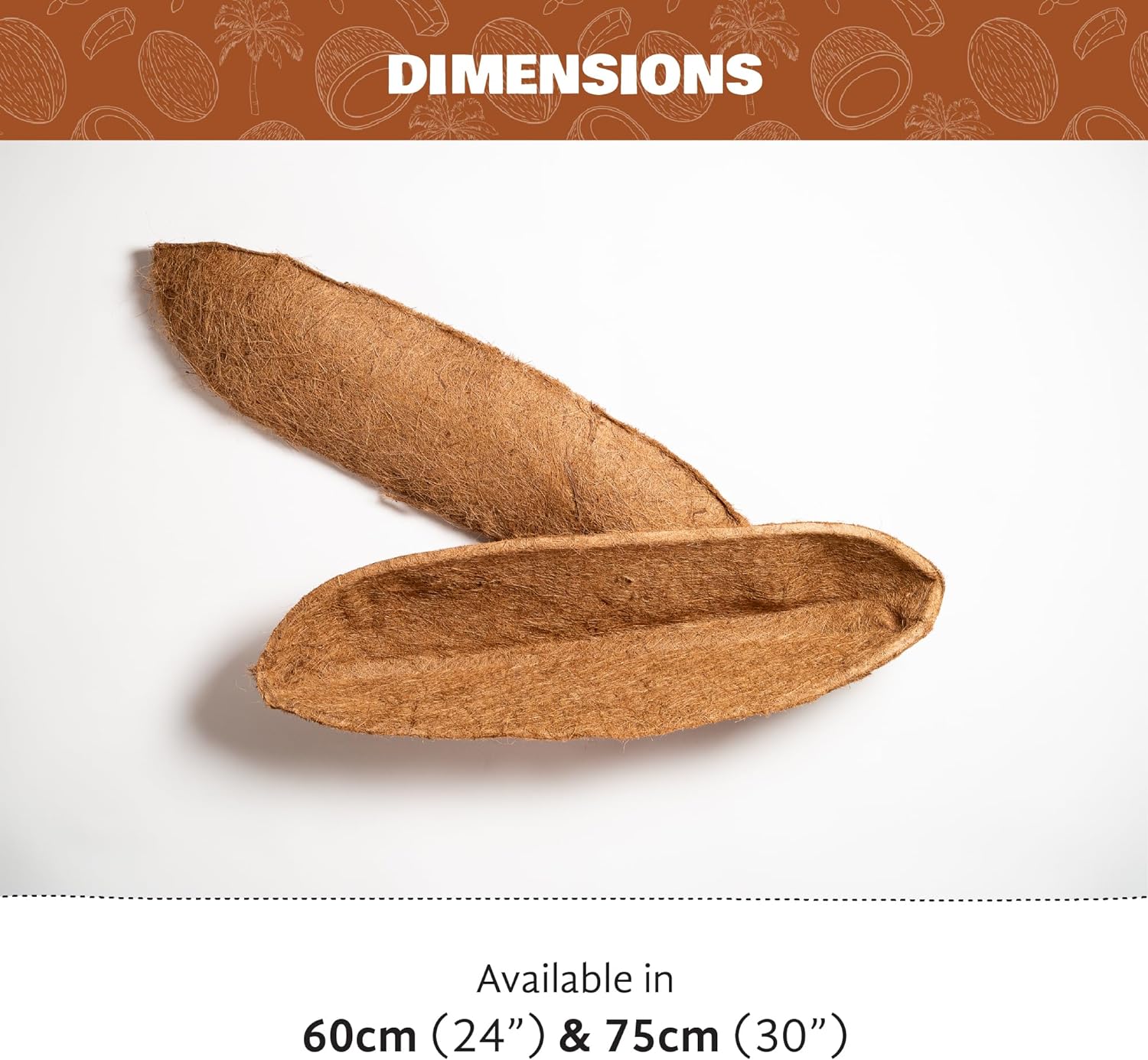 COCO & COIR Trough Liner | Long Coir Liners for Long Planters and Wall Baskets Outdoor
