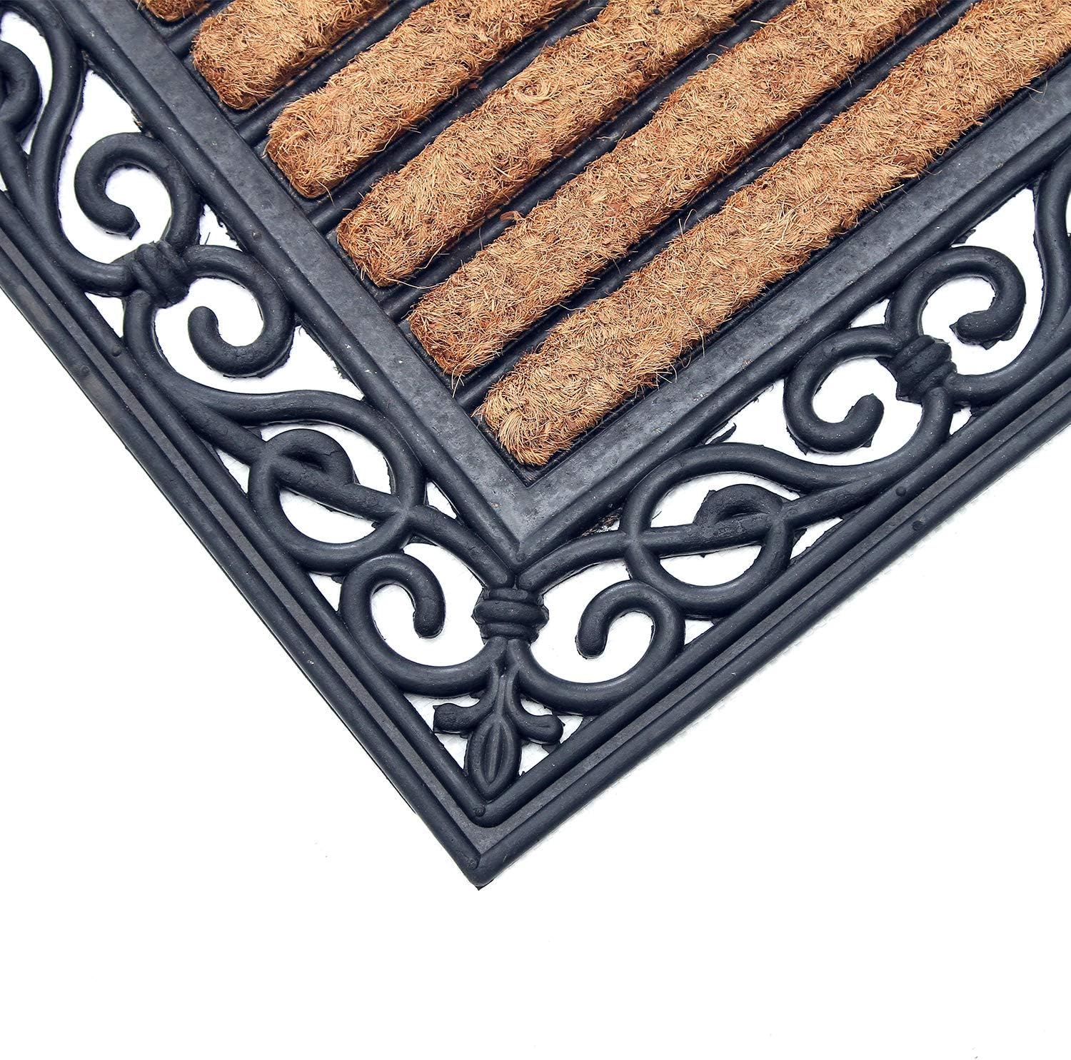 Coco & Coir Door Mat Indoor / Outdoor | 100% Natural Coir Moulded Rubber Eco-friendly Entrance Mat (The Peasant)