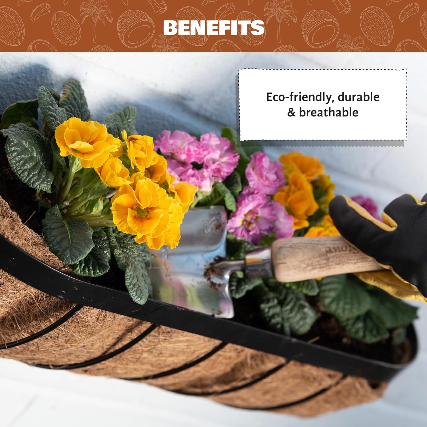 COCO & COIR Trough Liner | Long Coir Liners for Long Planters and Wall Baskets Outdoor