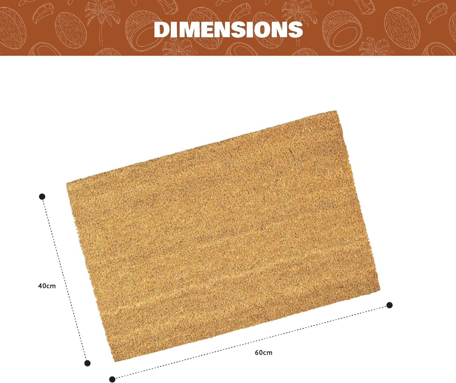 Coco & Coir Door Mats Indoor/Outdoor | Non Slip Natural Coir Entrance Welcome Mat (The Canvas)
