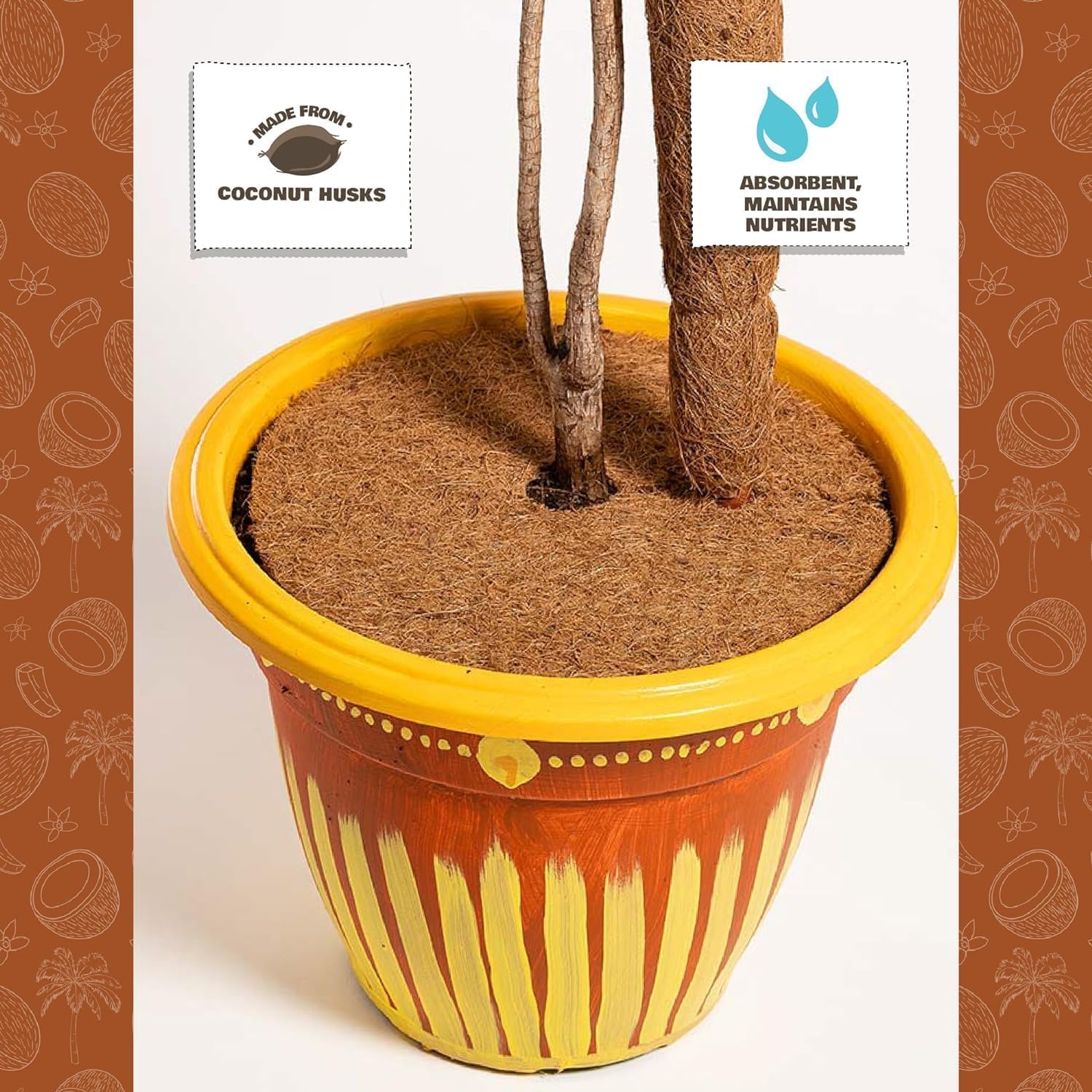 COCO & COIR Mulch Mats | 20cm / 8 inches | 6 pack | Strawberry Mats and Plant Protection Indoor and Outdoor