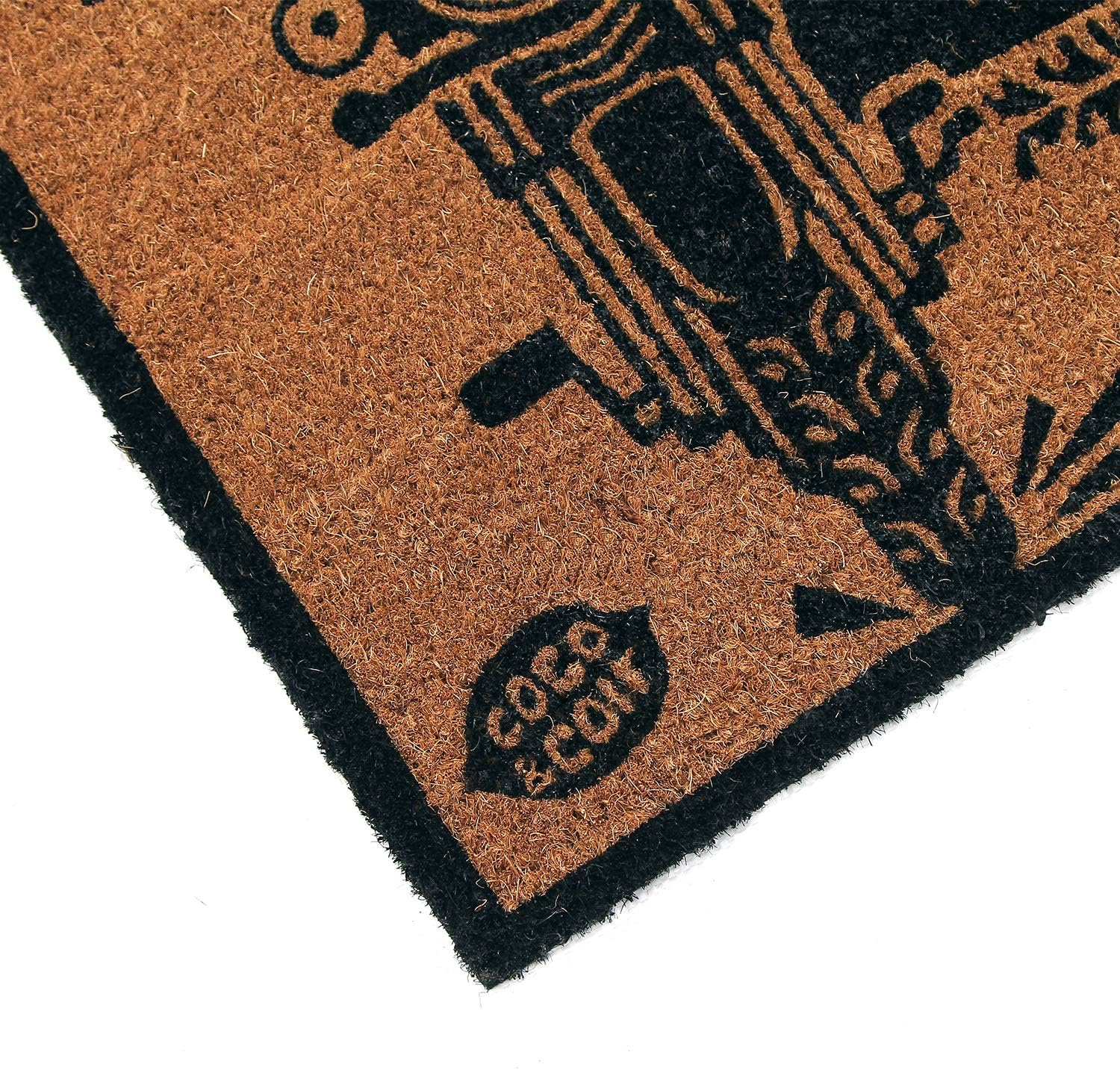 Coco & Coir Door Mats Indoor/Outdoor | Non Slip Lifestyle Entrance Mat (Vroom)