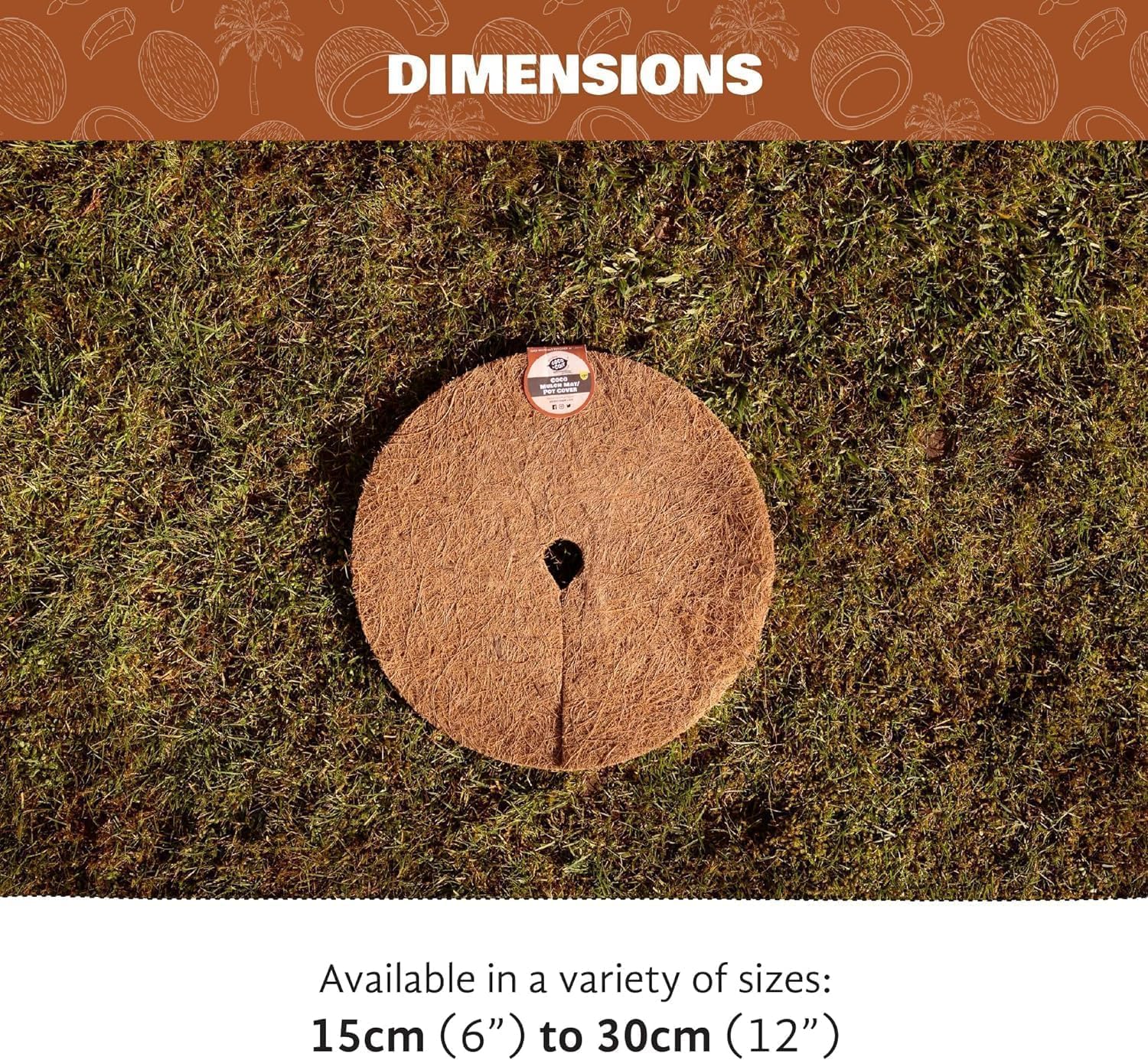 COCO & COIR Mulch Mats | 20cm / 8 inches | 6 pack | Strawberry Mats and Plant Protection Indoor and Outdoor