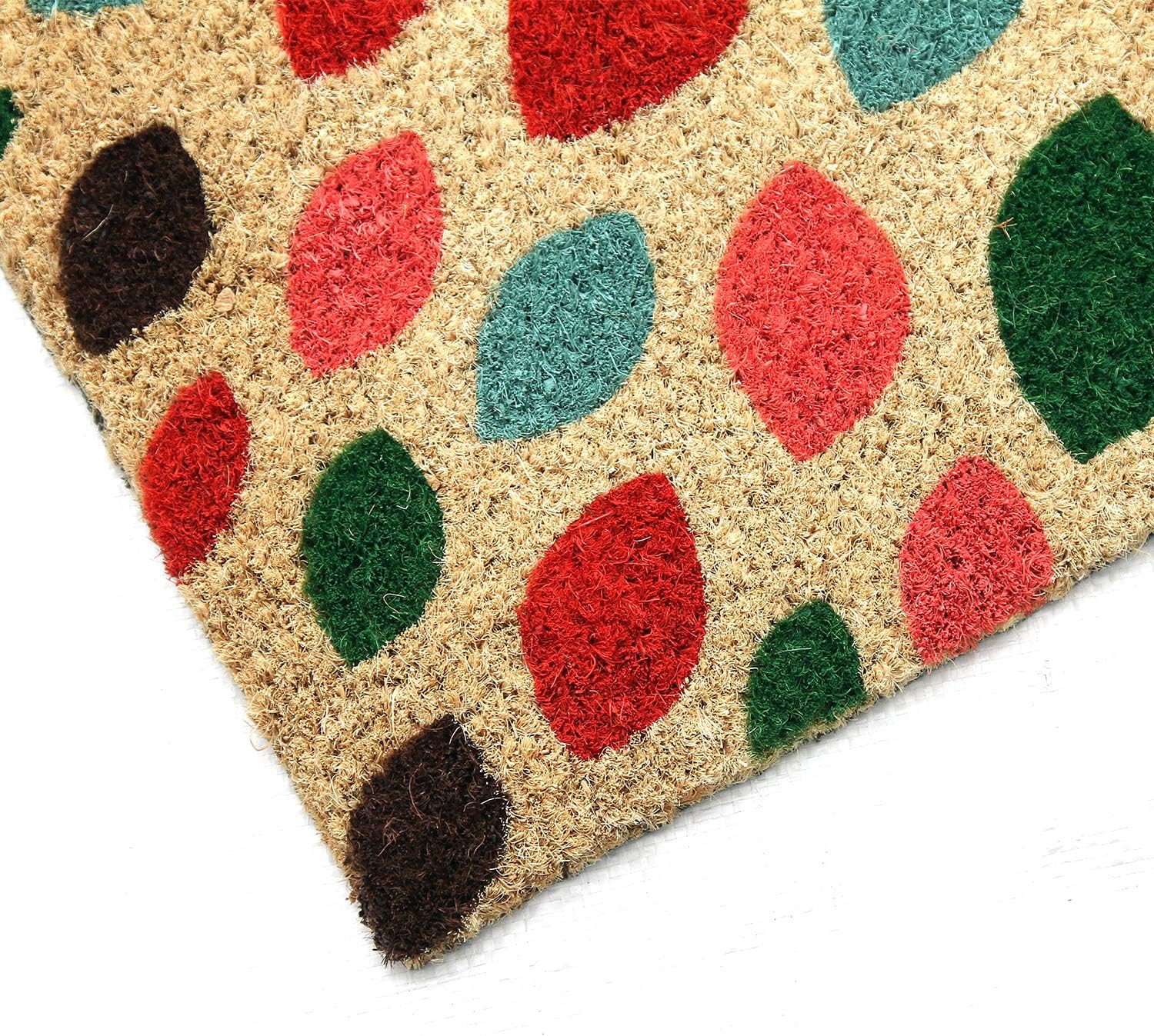 Coco&Coir Natural Coir | Non-Slip | Thick Coir | Premium Quality | Rubber Backed | Eco-Friendly | Indoor | Outdoor | Leaves Themed | Entrance Door Mat (Zen Tree)