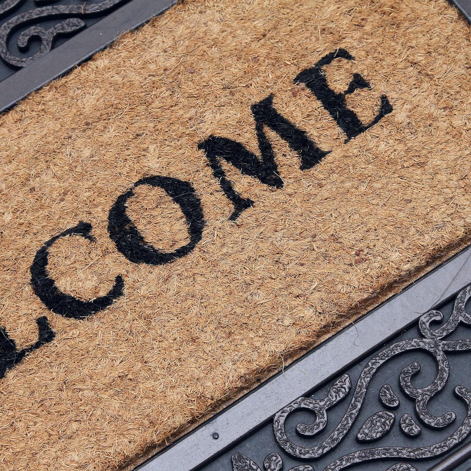 Coco&Coir Door Mat | Non-Slip | Thick Coir | Premium Quality | Rubber Backed | Eco-Friendly | Indoor | Outdoor | Heavy Duty | Entrance Door Mat (Redrust Welcome)