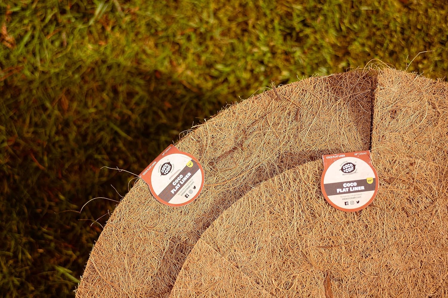 COCO & COIR Flat Basket Liner| Flat Coco Fibre Replacement Liner for Plants Wall Baskets (Round)