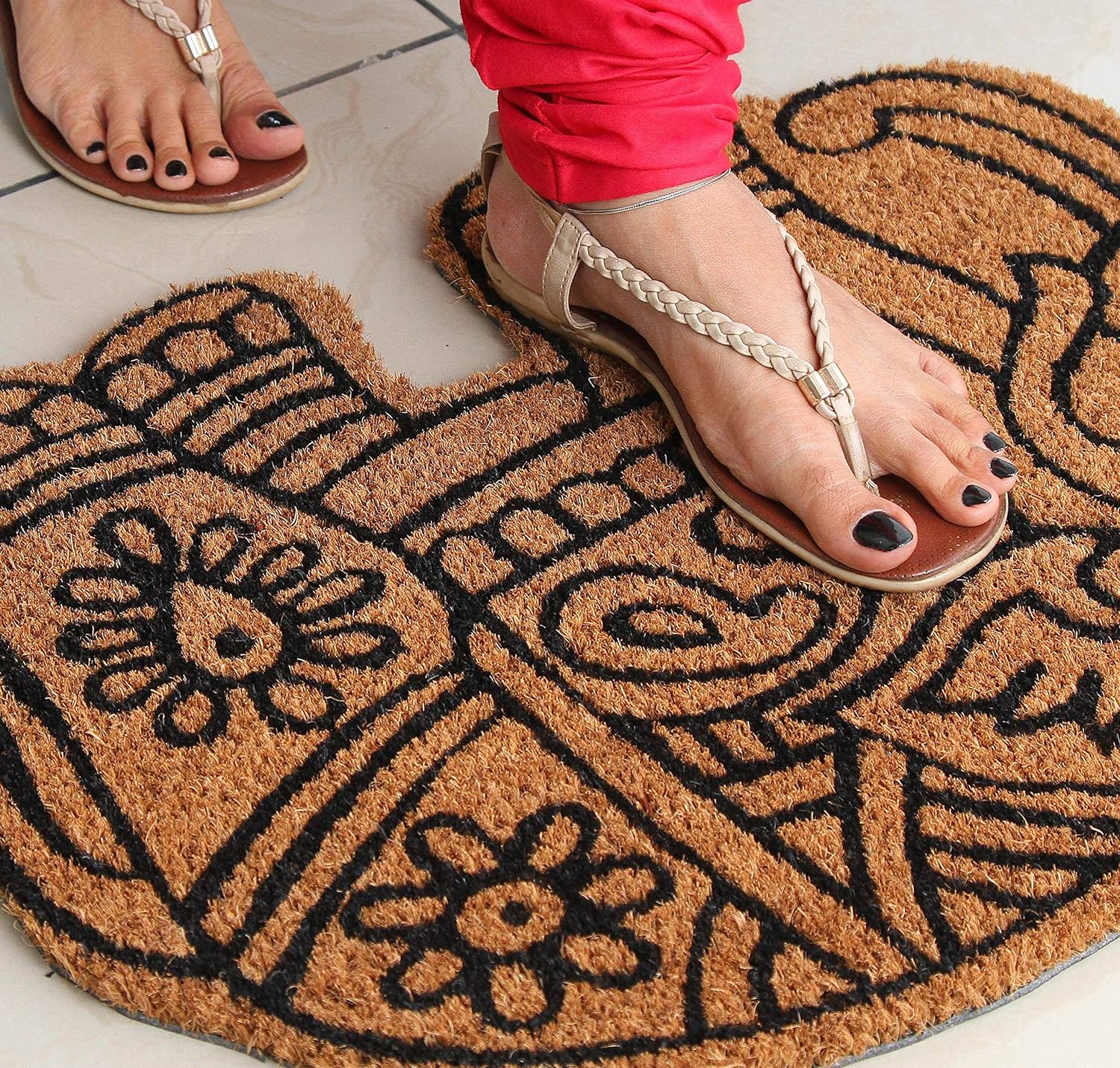 Coco&Coir Natural Coir | Non-Slip | Thick Coir | Premium Quality | Rubber Backed | Eco-Friendly | Indoor | Outdoor | Heavy Duty | Animal Theme | Entrance Door Mat | (Royal Jumbo)