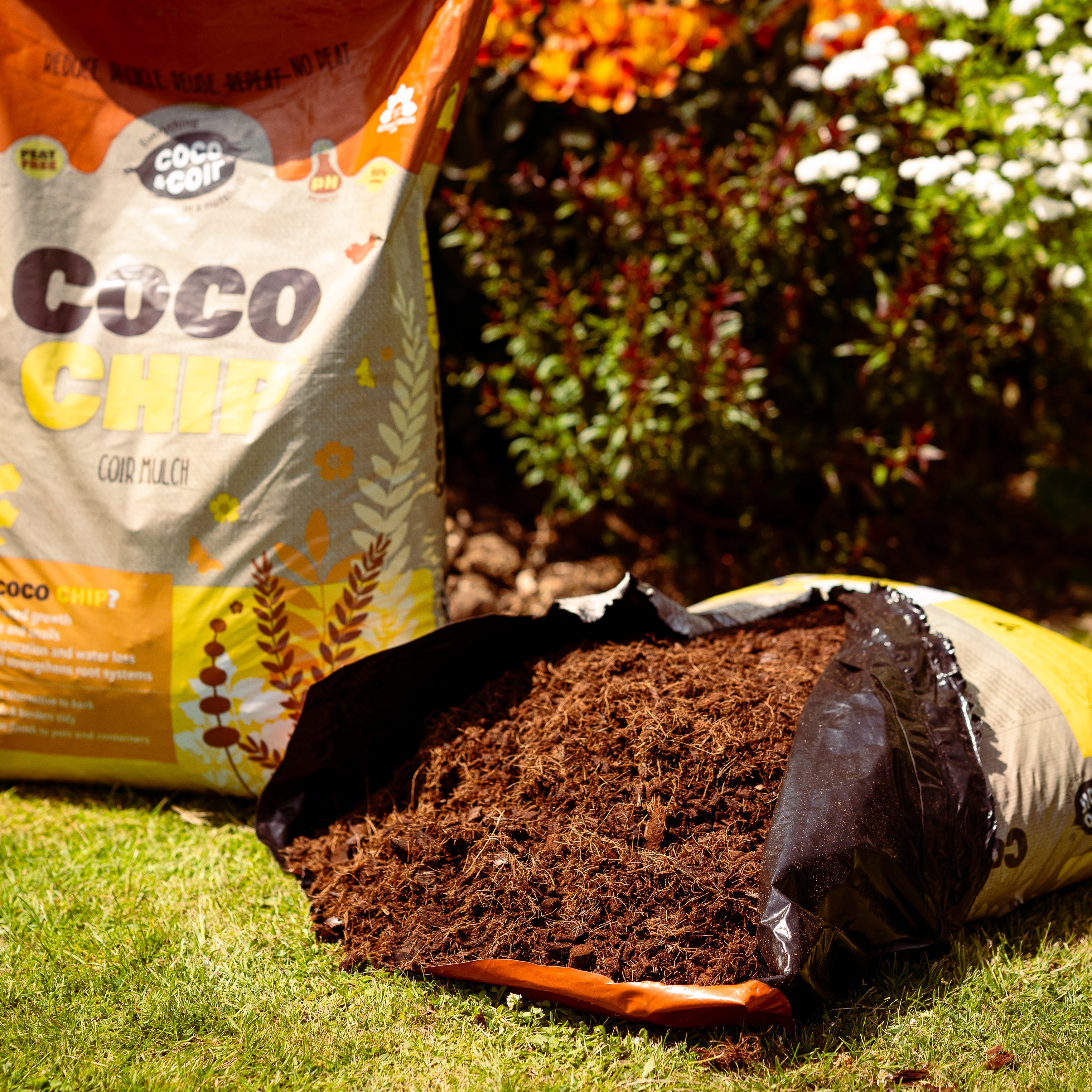 Coco & Coir Coco Chip Mulch (50L Bagged) | 100% Natural Eco-friendly Coir Mulch Bark Replacement